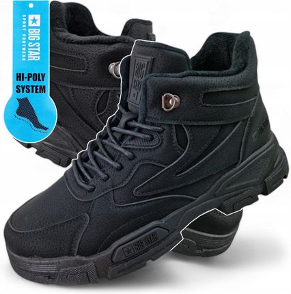 Buty zimowe męskie sportowe ocieplane wysokie Big Star OO174582 czarne 44