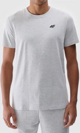Męski t-shirt basic 4F 4FWMM00TTSHM2256 szary - zdjęcie 3
