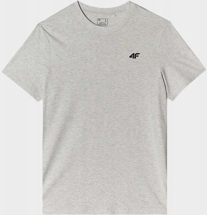 Męski t-shirt basic 4F 4FWMM00TTSHM2256 szary - zdjęcie 5