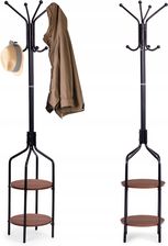 Zdjęcie Wieszak stojący z półkami 8 haczyków 180 cm metal czarny ModernHome - Rabka-Zdrój