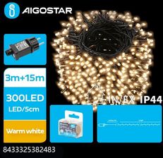 Zdjęcie Niskonapięciowe lampki choinkowe 300led Ciepła biel 15m+3m Niskonapięciowe lampki choinkowe 300led Ciepła biel 15m+3m - Marki