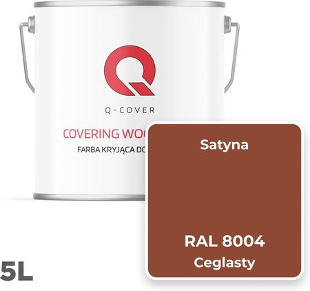 Q-Cover Kryjąca Do Drewna Drzwi Renowacji Osb Mdf Ral8004 Ceglasty Satyna 5L - zdjęcie 4