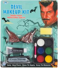 Zdjęcie Zestaw Do Makijażu Twarzy Diabeł Devil Na Halloween Makeup Rogi Przebranie - Wrocław
