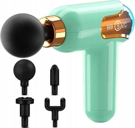 Mini pistolet do masażu mocny masażer massage gun przenośny + 4 końcówki