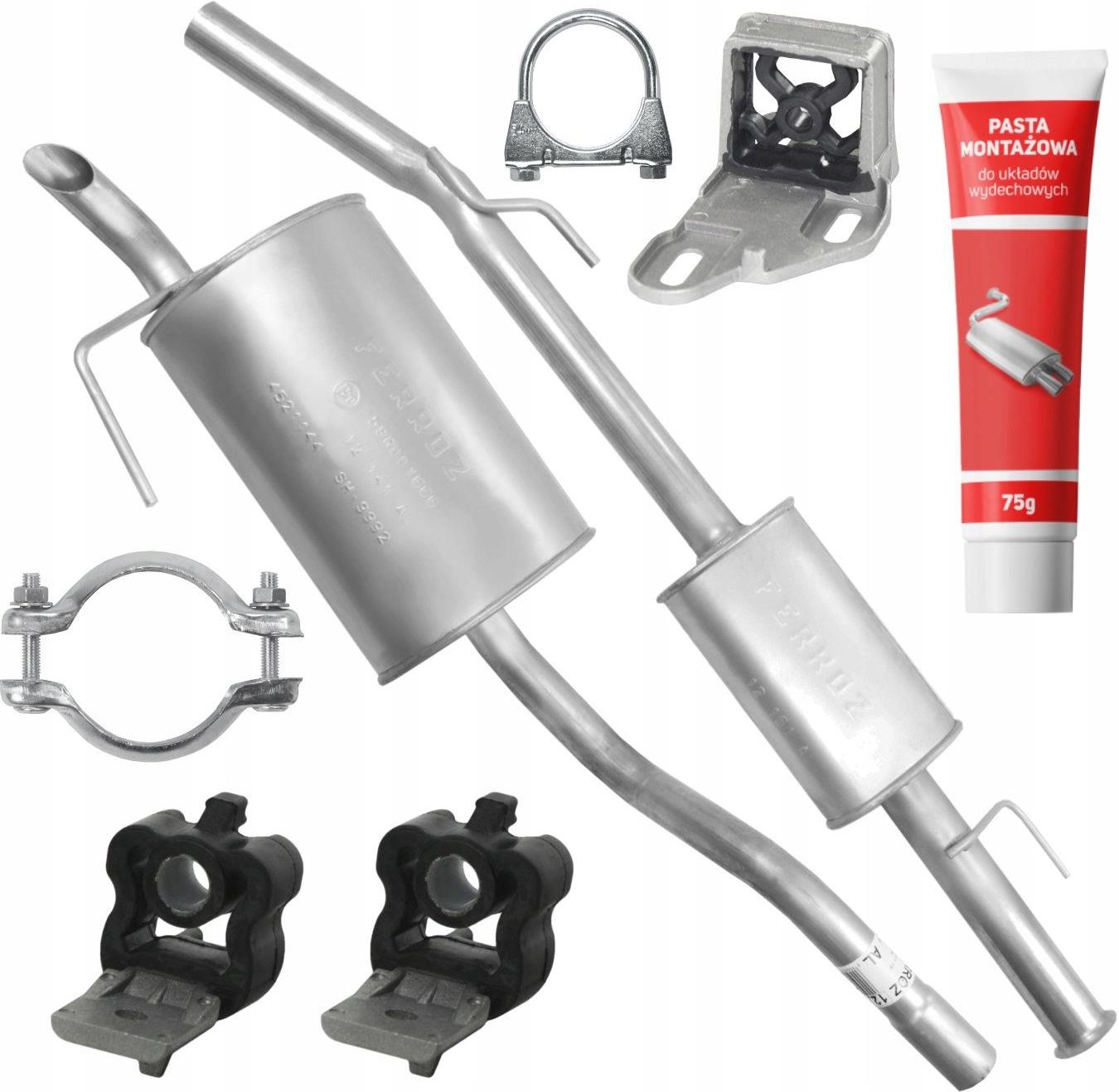 Tuyau D'échappement Pour Renault Clio 2 II B 1.2i (03.1998-04.2013) - Hayon - Compatible Moteurs D7F, D4F - Kit De Montage Inclus