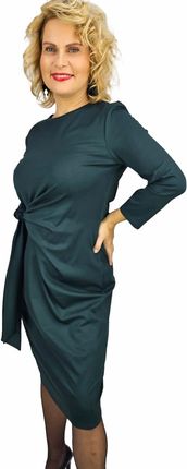 Elegancka ołowkowa sukienka midi z szarfą w pasie PAMELA