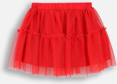 Spódnica tiulowa czerwona z falbaną