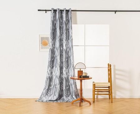 Cotton World Zasłony Półzaciemniające 140x250 Zsn-5 Przelotka Liście Beż