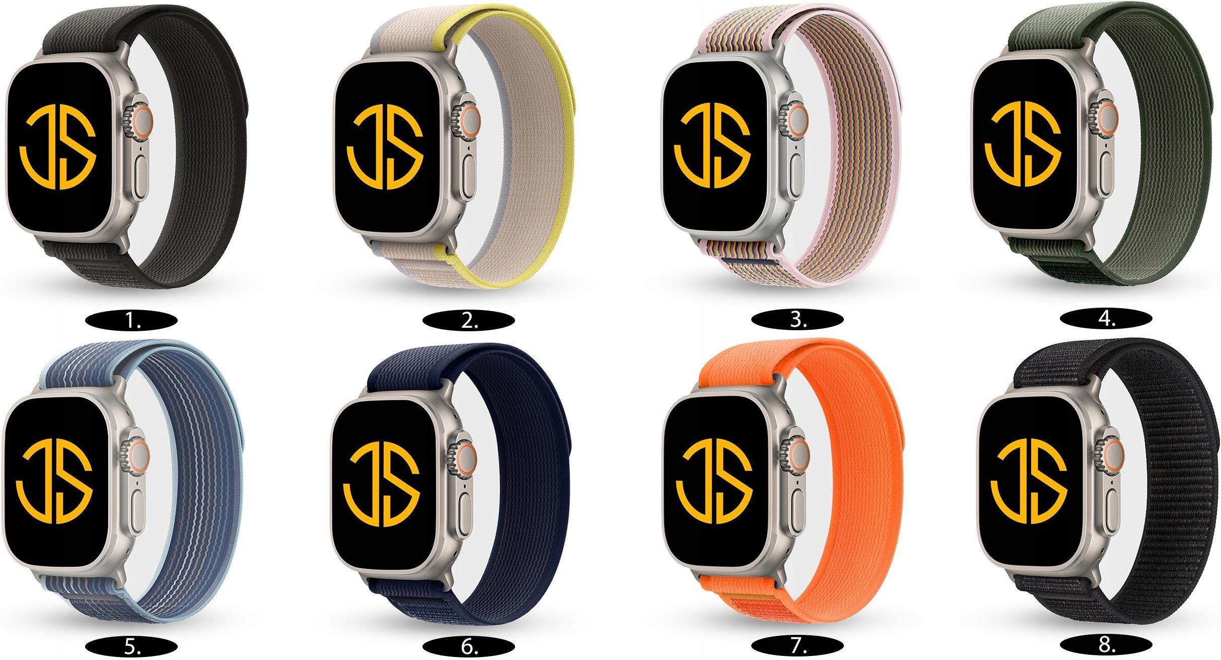 Jg Smart Pasek Nylonowy do Apple Watch 2 3 4 5 6 7 8 9 Se Ultra 42mm