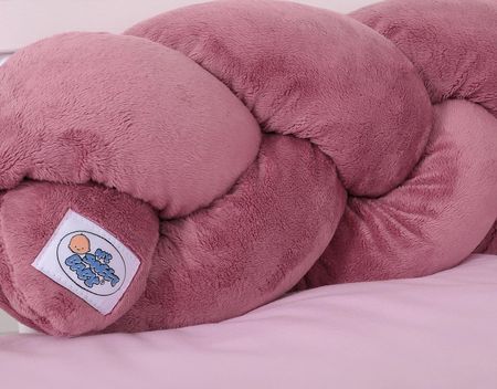 Ochraniacz Warkocz Pleciony Minky Do Łóżeczka 180Cm Róż Retro - zdjęcie 4