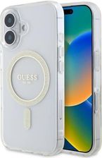 Guess Guhmp16Mhfgeret Iphone 16 Plus 6 7 Quot Transparent Hardcase Iml Glitter Circle Magsafe
