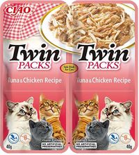Inaba Cat Twin Packs z tuńczykiem i kurczakiem w bulionie z tuńczyka 12x(2x40g)