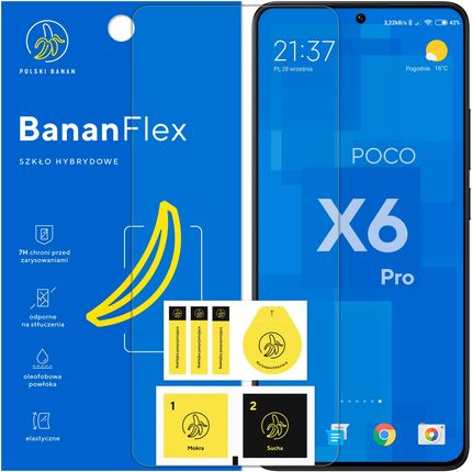 Polski Banan Szkło Hybrydowe 7H Bananflex Ochronne Do Xiaomi Poco X6 Pro