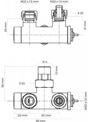 Oltens Varmare Ventil Zestaw Termostatyczny Grzejnikowy Prawy Grafit 55906400 - zdjęcie 2