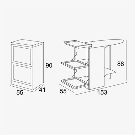 Arredamenti Deska Do Prasowania Stiromobile 153X55Cm Brązowy (Arit630Br) - zdjęcie 4