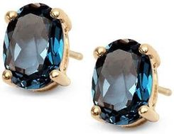 Złote kolczyki KZC5283 - Topaz błękitny