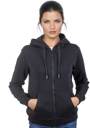 Rozpinana czarna bluza damska z kapturem LAMON PREMIUM