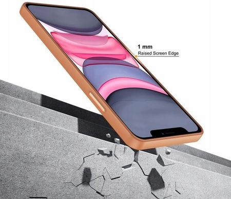 Etui case plecki silikonowe matowe do Iphone 11 brązowy złote przyciski - zdjęcie 2