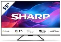 Zdjęcie Produkt z Outletu: Sharp 55GR8765 55" QLED 4K 144Hz Google TV Dolby Vision IQ Dolby Atmos DTS X HDMI 2.1 DVB-T2 - Wolbrom