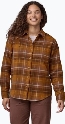 Koszula damska Patagonia Fjord Flannel happy camper/shelter brown | WYSYŁKA W 24H | 30 DNI NA ZWROT Zima 2024