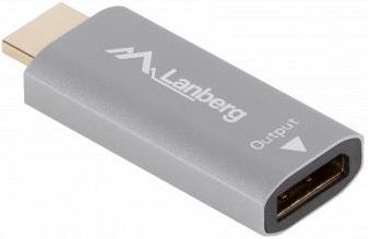 Adapter HDMI [M] 2.0 do Displayport [F] 1.2 4K@60Hz Lanberg - srebrny (AD-HD-DP-01) - zdjęcie 4
