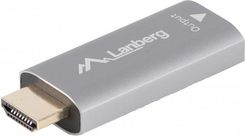 Adapter HDMI [M] 2.0 do Displayport [F] 1.2 4K@60Hz Lanberg - srebrny (AD-HD-DP-01)