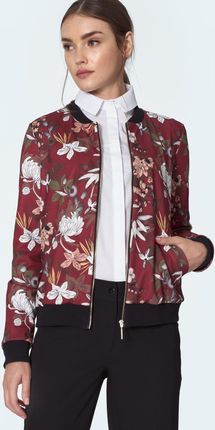 Bordowa bomberka w kwiaty BL01 Flowers/Bordo - Nife