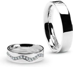 Złota obrączka XBD1751 - Diament - 18