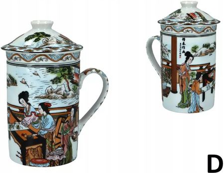 Hanipol Kubek Gejsza Porcelana 250Ml Z Zaparzaczem I Pokrywką + Pudełko (7034411D) - zdjęcie 4