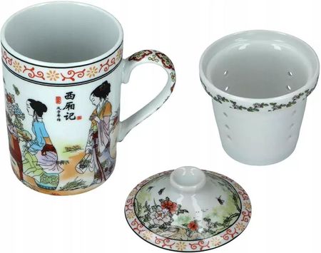 Hanipol Kubek Gejsza Porcelana 250Ml Z Zaparzaczem I Pokrywką + Pudełko (7034412C)