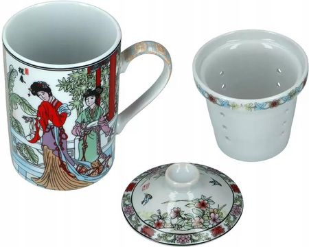 Hanipol Kubek Gejsza Porcelana 250Ml Z Zaparzaczem I Pokrywką + Pudełko (7034412D)