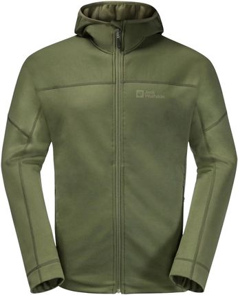 Bluza męska Jack Wolfskin Hirschberg Hooded FZ M 1710881-4129 Zielony