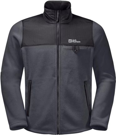 Bluza męska Jack Wolfskin Dna Grizzly Fleece FZ M 1709982-6230 Czarny