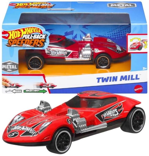Hot Wheels Pull-Back Speeders Autko W Pudełku Z Napędem Twin Mill