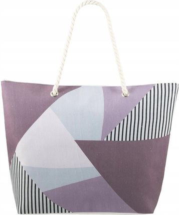 Torba Plażowa materiałowa marynarska lekka duża A4 shopper canvas Bellugio