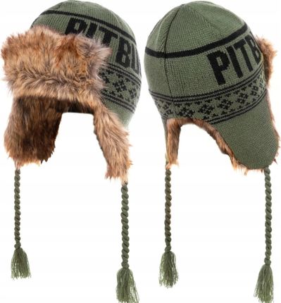 MĘSKA CZAPKA ZIMOWA Z FUTERKIEM Z MISIEM USZATKA PIT BULL L/XL