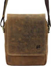 Saszetka Męska Nordee MSD-02 GM03 Łowca Skórzana Brązowa Crossbody Z Regulowanym Paskiem