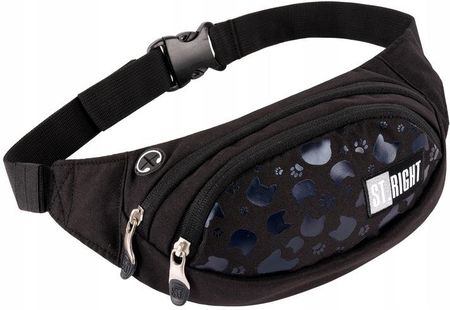 SASZETKA NERKA NA PASEK CZARNE KOTY BLACK CATS-4595