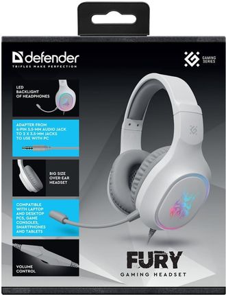 Defender Fury Gaming ANC Biały (64480) - zdjęcie 4