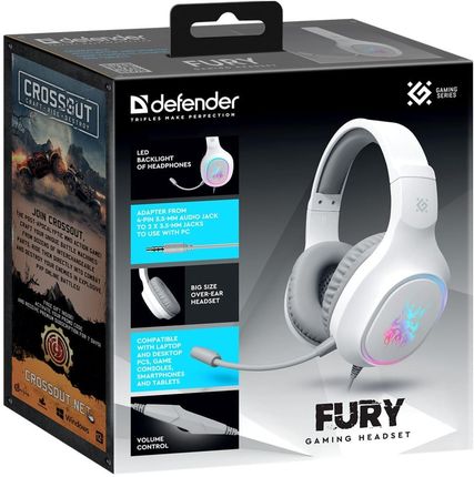 Defender Fury Gaming ANC Biały (64480) - zdjęcie 5