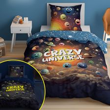 Zdjęcie Detexpol Pościel Świecąca W Ciemności Crazy Universe Granatowa Niebieska Ciemna Wielokolorowa 4905 A Fluo 78 Rozmiar 140X200Cm - Halinów