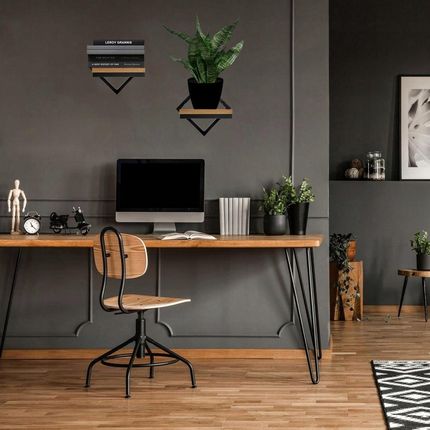 Loftinspired Kwietnik Loftowy Półka Ścienna Na Kwiatek Loft Czarny Dąb - zdjęcie 5