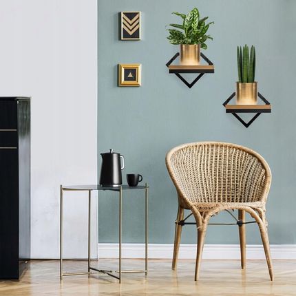 Loftinspired Kwietnik Loftowy Półka Ścienna Na Kwiatek Loft Czarny Dąb - zdjęcie 2