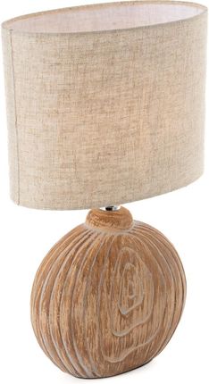 Honsel Lampa stołowa w stylu wiejskim beżowa z brązową 39 cm - Djo