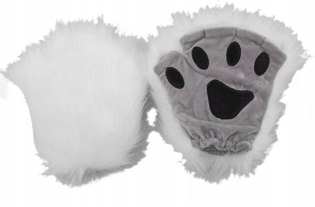 RĘKAWICZKI BEZ PALCÓW NIEDŹWIEDZIE KOCIE ŁAPKI CIEPŁE ZIMOWE WŁOCHATE