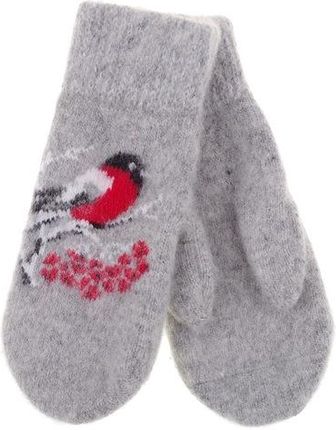 Rękawiczki wełniane damskie grube owcza wełna ciepłe góralskie ptaszek 24