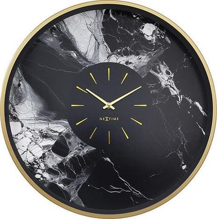 Nextime Zegar Ścienny Marble Duo Czarno Złoty (3539Go)