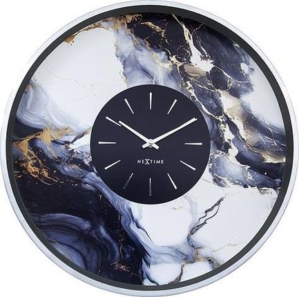 Nextime Zegar Ścienny Marble Duo Czarno Srebrny (3539Zi)