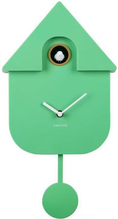 Karlsson Zegar Ścienny Z Kukułką Modern Cuckoo Zielony (Ka5768Bg)