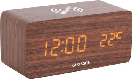 Karlsson Budzik Block Ładowarka Indukcyjna Led Brązowy (Ka5933Dw)